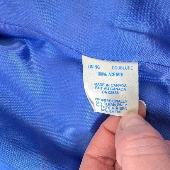 Danier Genuine Leather 2 Piece Skirt Set Suede Royal Blue Matching Pencil High - Picture 8 of 14